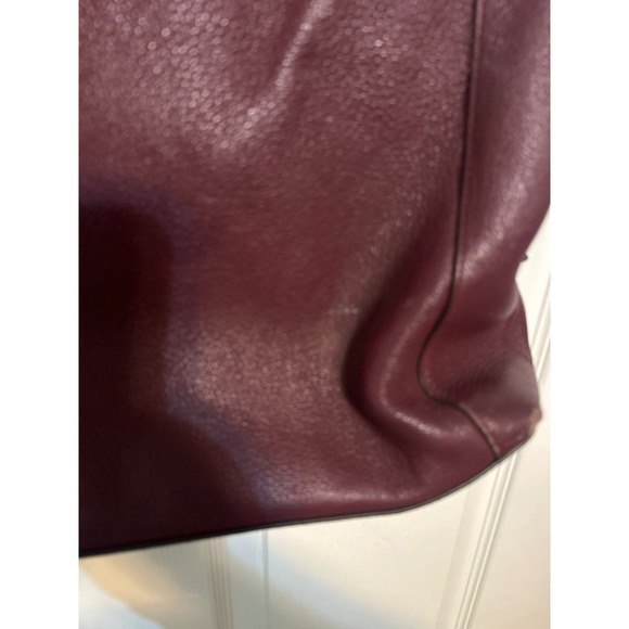 Kate Spade New York Pebbled Leather Shoulder Bag Burgundy Maroon Tote - Picture 8 of 11
